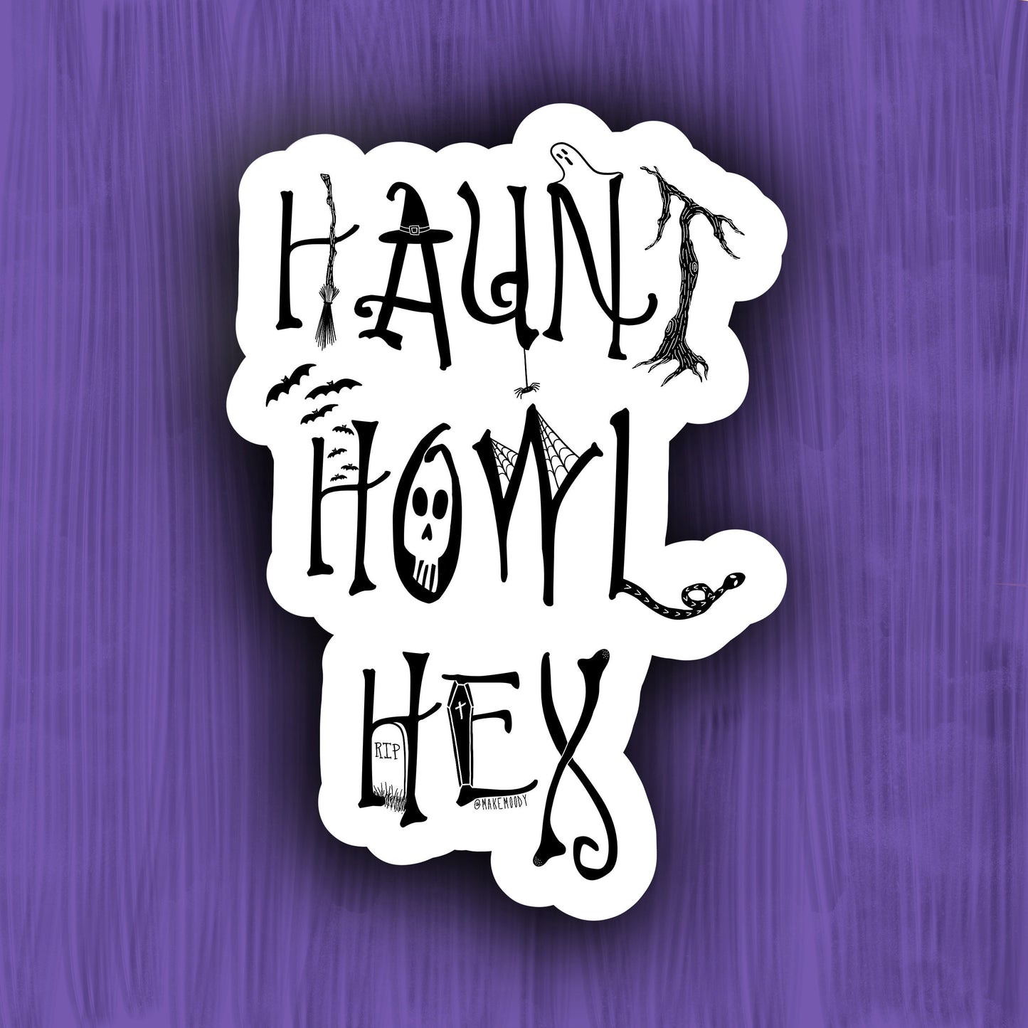 Spooky Live Laugh Love MAGNET - Fridge Magnet - Haunt Howl Hex Magnet, Spooky Magnet, Halloween Magnet, Haunted Magnet, Spoopy Magnet