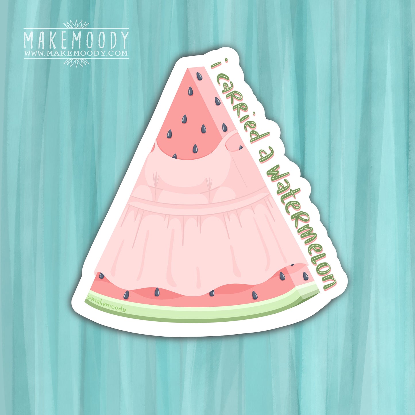 Dirty Dancing Watermelon STICKER - Vinyl Decal Sticker- I Carried A Watermelon Sticker, Dirty Dancing Sticker, Nobody Puts Baby in a Corner