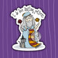 Wizard Knitting STICKER - Vinyl Decal Sticker- Boy Wizard Sticker, Old Wizard Sticker, Knitting Patterns Sticker, Wizard School Sticker