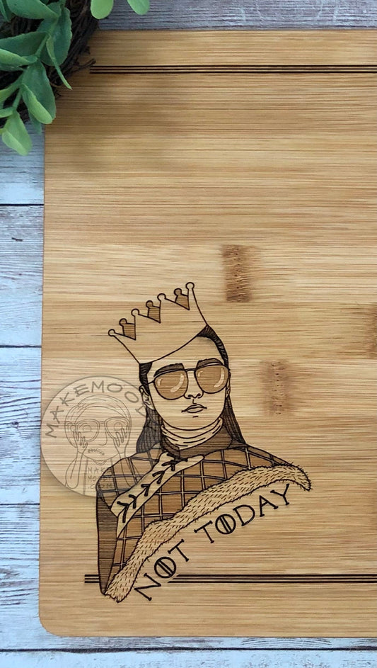 Game of Thrones Arya Stark Not Today CHARCUTERIE BOARD - Cutting Board - Arya Stark Gift, House Stark Gift, Not Today Gift, Winterfell