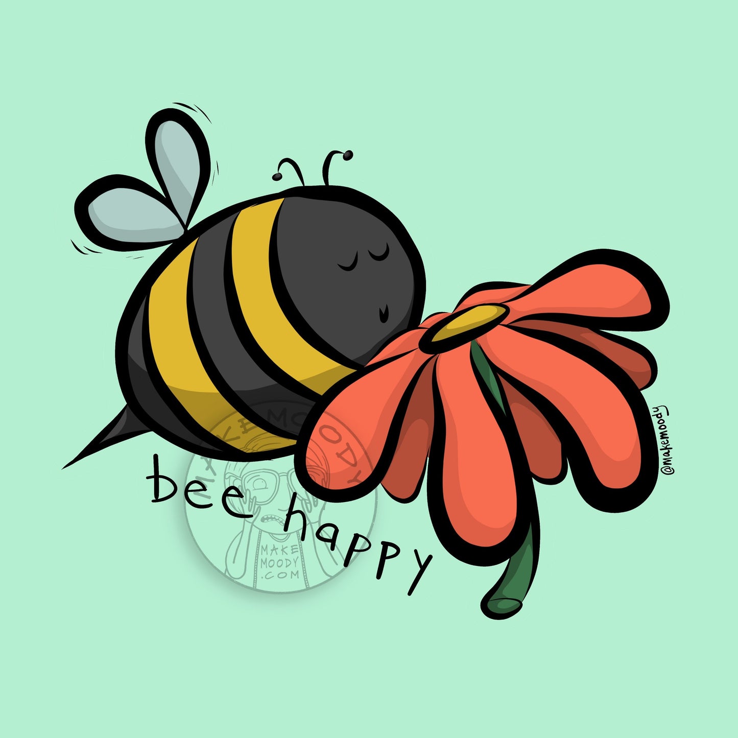 Bee Happy MUG - Coffee Mug - Be Happy Mug, Feel Good Mug, Happiness Mug, Positivity Mug, Save the Bees Mug