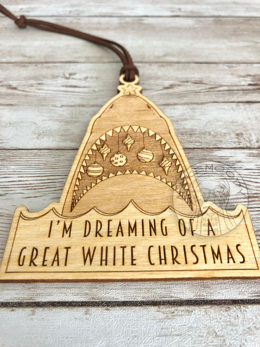 Great White Shark ORNAMENT - Christmas Ornament - White Christmas Ornament, Shark Ornament, Great White Christmas Ornament, Shark Week