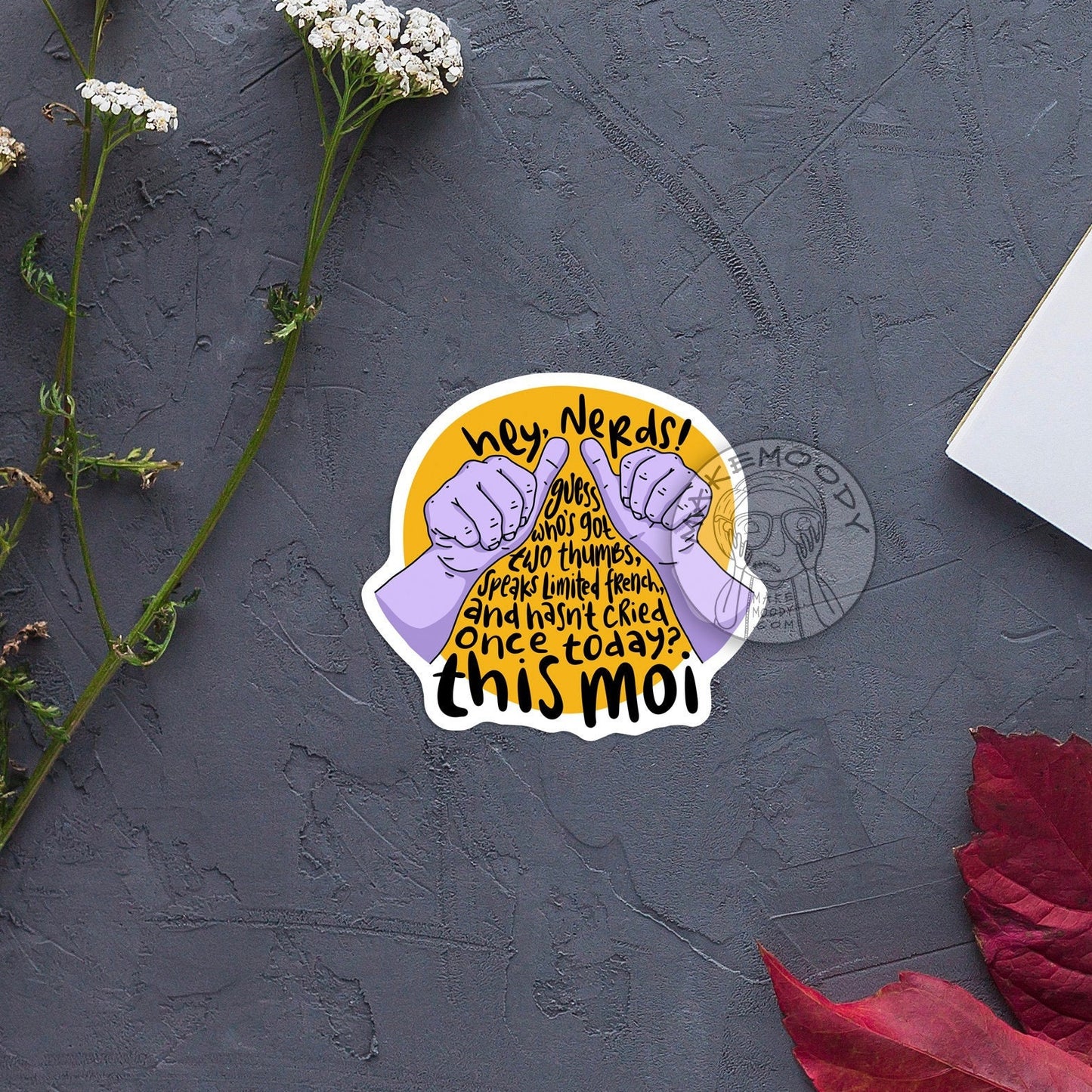 30 Rock This Moi STICKER - Vinyl Decal Sticker - Two Thumbs Sticker, Liz Lemon Sticker, 30 Rock Sticker, Tina Fey Sticker, Limited French