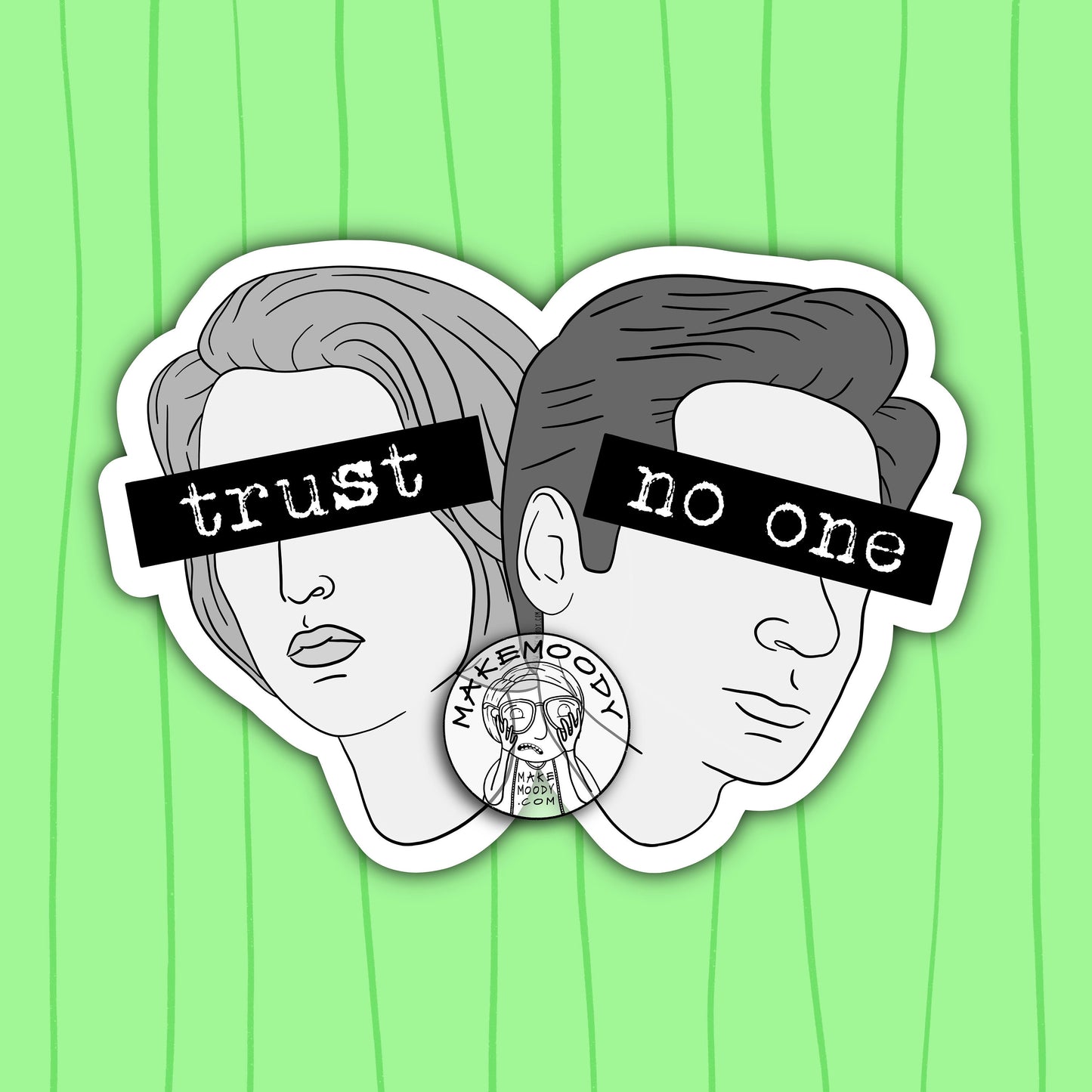 XFiles Trust No One ART PRINT - Wall Art - Mulder Art Print, Scully Art print, The Truth is Out There Art Print, Mulder & Scully, XFiles Art