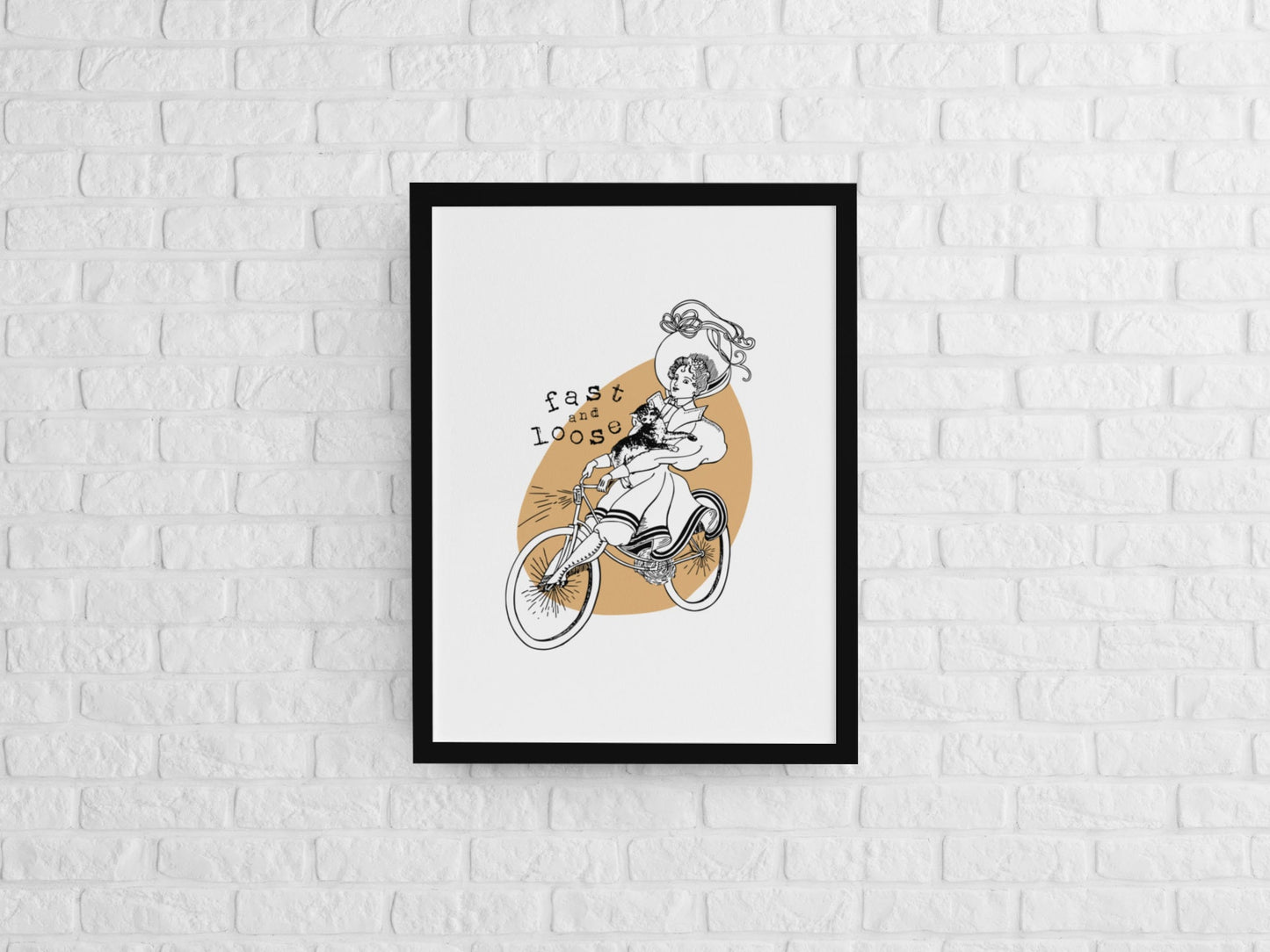 Fast and Loose ART PRINT - Wall Art - Feminist Art Print, Feminism Art Print, Vintage Art Print, Cool Girl Art Print, Cat Art Print