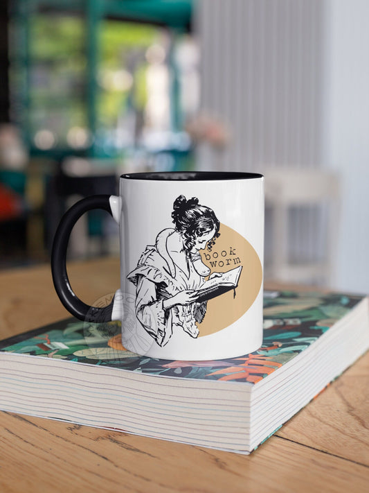 Book Worm MUG - Coffee Mug - Book Lover Mug, Librarian Mug, Book Mug, Reading Mug, Reader Mug, Library Mug, Book Club Mug, Cool Girl Mug